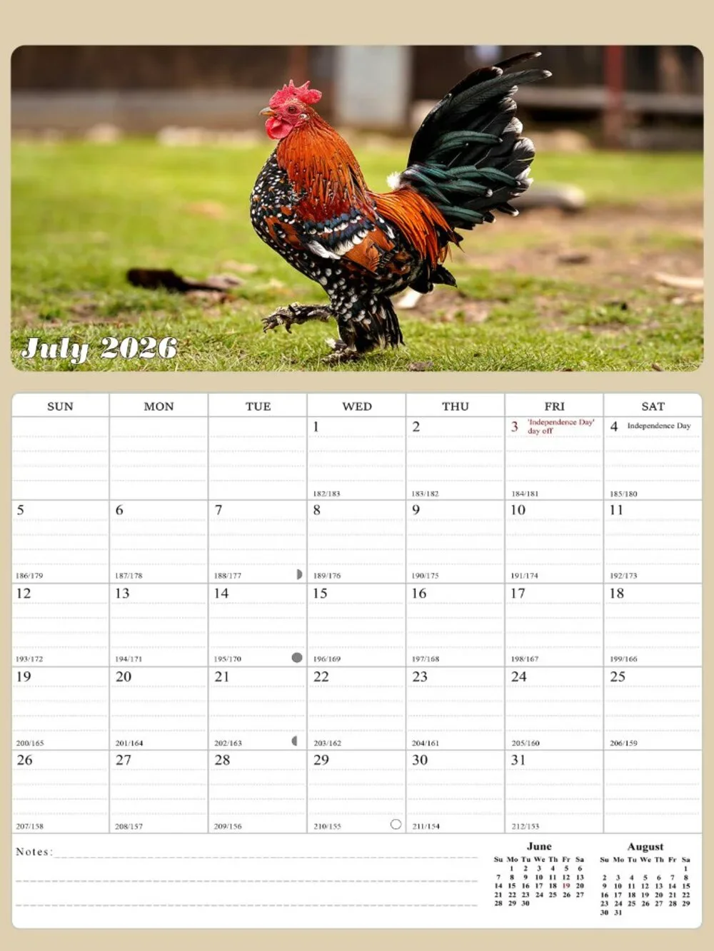 2026 - 2027 Calendar Magnetic Peel & Stick 18 Months 8.5